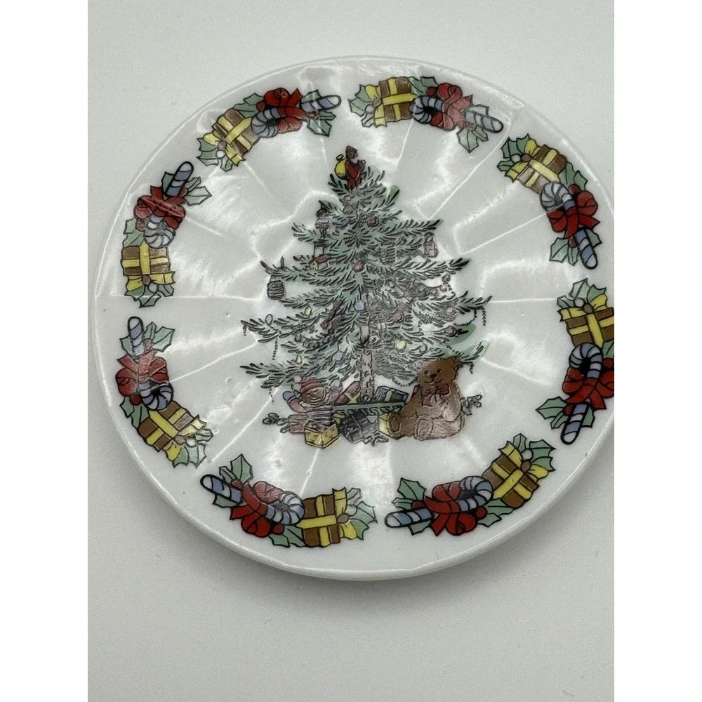 Formalities BAUM BROS‎ Teddy Bear Christmas Porcelain Plates, 2 Plates